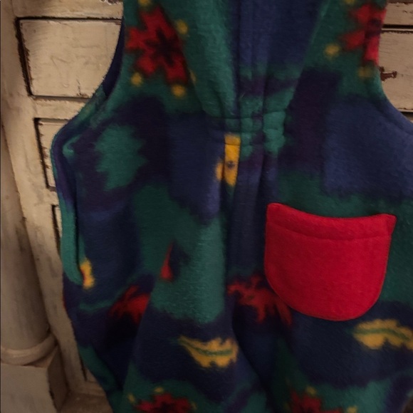 Gymboree Blue and Green Kids Overalls with Red Pocket - Picture 5 of 9